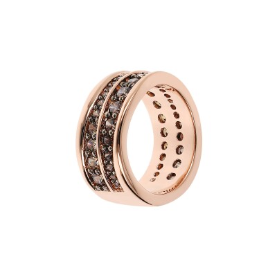 Bague Bronzallure Altissima en métal doré rose à l'or fin 18 carats et zircon, taille 54