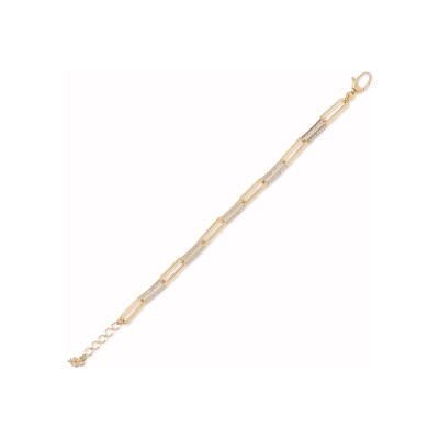 Bracelet Bronzallure Golden en métal doré à l'or fin 18 carats et zircon