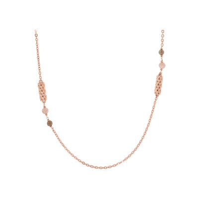 Collier Bronzallure Felicia en métal doré rose à l'or fin 18 carats et pierres de couleurs