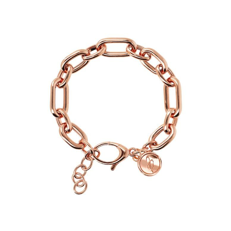 Bracelet Bronzallure à maillons en métal doré rose à l'or fin 18 carats