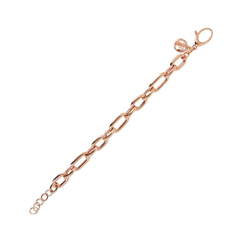 Bracelet Bronzallure à maillons en métal doré rose à l'or fin 18 carats