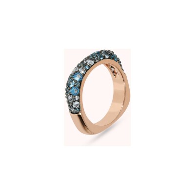 Bague Bronzallure Altissima en métal doré rose à l'or fin 18 carats et zircon, taille 58