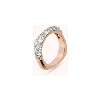 Bague Bronzallure Altissima en métal doré rose à l'or fin 18 carats et zircon, taille 54