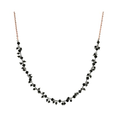 Collier Bronzallure Rosari en métal doré rose et pierre naturelle