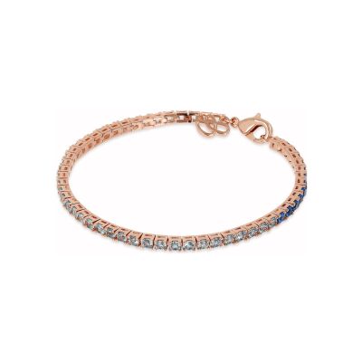 Bracelet Bronzallure Miss en métal doré rose à l'or fin 18 carats et zircon