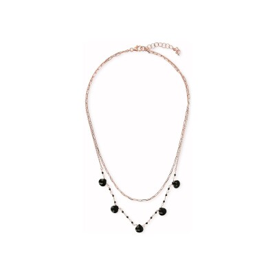 Collier Bronzallure Rosari en métal doré rose à l'or fin 18 carats et spinelle