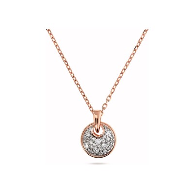 Collier Bronzallure Altissima en métal doré rose à l'or fin 18 carats et zircon