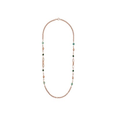 Collier Bronzallure Felicia en métal doré rose à l'or fin 18 carats et quartz