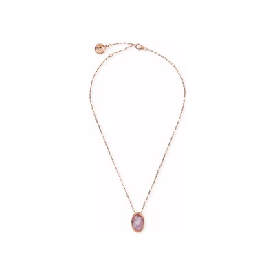 Collier Bronzallure Felicia en métal doré rose à l'or fin 18 carats et améthyste