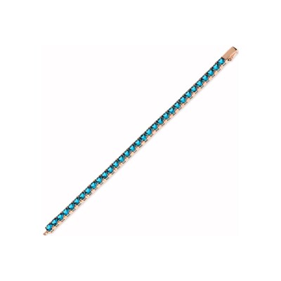 Bracelet Bronzallure Altissima en métal doré rose à l'or fin 18 carats et zircon