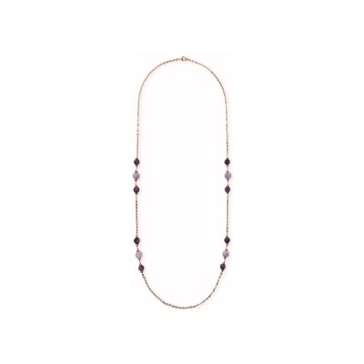 Collier Bronzallure Felicia en métal doré rose à l'or fin 18 carats et améthyste