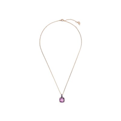 Collier Bronzallure Preziosa en métal doré rose à l'or fin 18 carats et pierres de couleurs