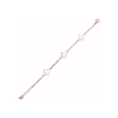 Bracelet Bronzallure Alba en métal doré rose à l'or fin 18 carats et nacre