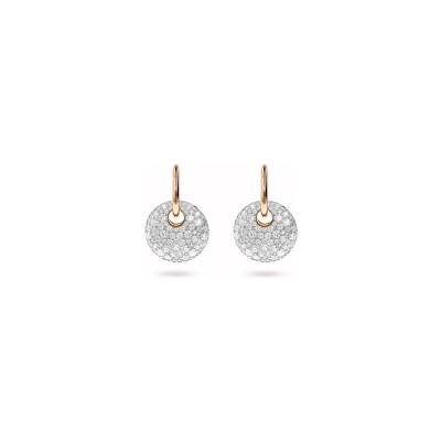 Boucles d'oreilles Bronzallure Altissima en métal doré rose à l'or fin 18 carats et zircon