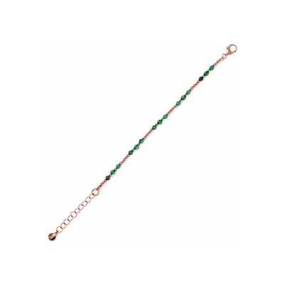 Bracelet Bronzallure Felicia en métal doré rose à l'or fin 18 carats et agate