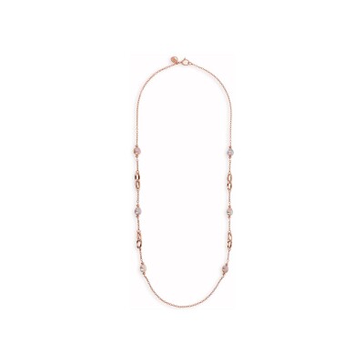 Collier Bronzallure Maxima en métal doré rose à l'or fin 18 carats et perle d'eau douce