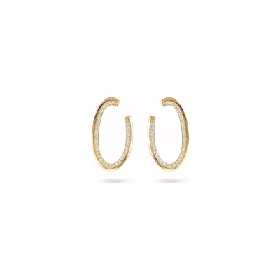 Boucles d'oreilles Bronzallure Golden en métal doré à l'or fin 18 carats et zircon