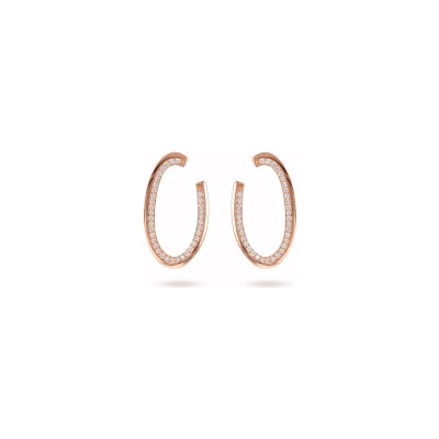 Boucles d'oreilles Bronzallure Altissima en métal doré rose à l'or fin 18 carats et zircon