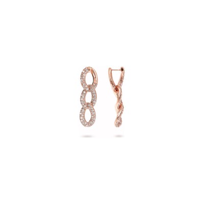Boucles d'oreilles Bronzallure Altissima en métal doré rose à l'or fin 18 carats et zircon