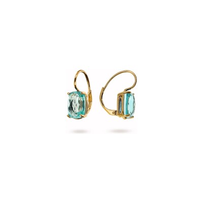 Boucles d'oreilles Bronzallure Golden en métal doré à l'or fin 18 carats et pierres de couleurs