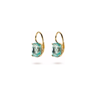 Boucles d'oreilles Bronzallure Golden en métal doré à l'or fin 18 carats et pierres de couleurs