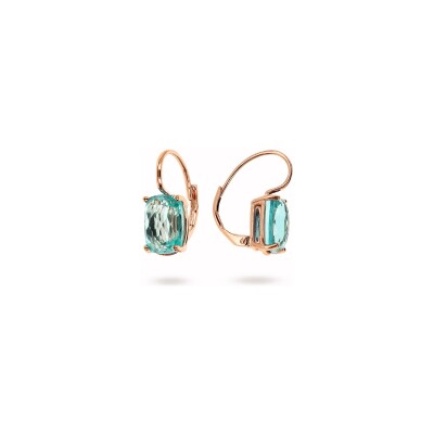 Boucles d'oreilles Bronzallure Felicia en métal doré rose à l'or fin 18 carats et pierres de couleurs
