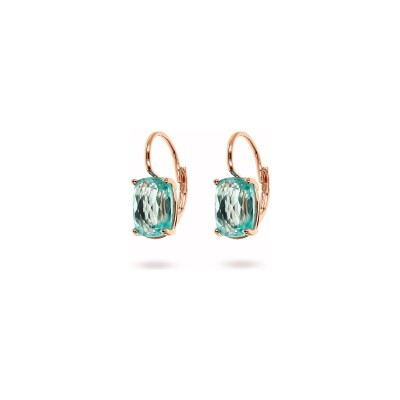 Boucles d'oreilles Bronzallure Felicia en métal doré rose à l'or fin 18 carats et pierres de couleurs