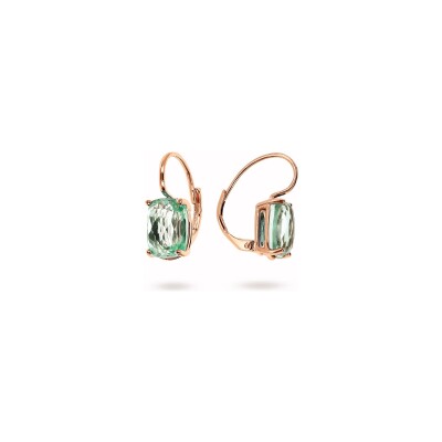 Boucles d'oreilles Bronzallure Felicia en métal doré rose à l'or fin 18 carats et améthyste synthétique