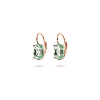 Boucles d'oreilles Bronzallure Felicia en métal doré rose à l'or fin 18 carats et améthyste synthétique