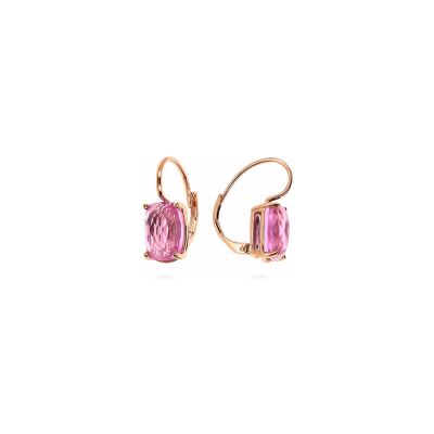 Boucles d'oreilles Bronzallure Felicia en métal doré rose à l'or fin 18 carats et pierres de couleurs