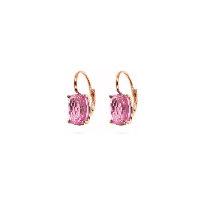 Boucles d'oreilles Bronzallure Felicia en métal doré rose à l'or fin 18 carats et pierres de couleurs
