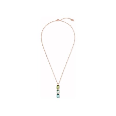 Collier Bronzallure Felicia en métal doré rose à l'or fin 18 carats et pierres de couleurs