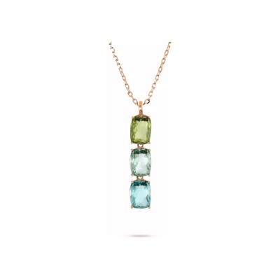 Collier Bronzallure Felicia en métal doré rose à l'or fin 18 carats et pierres de couleurs