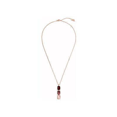 Collier Bronzallure Felicia en métal doré rose à l'or fin 18 carats et pierres de couleurs