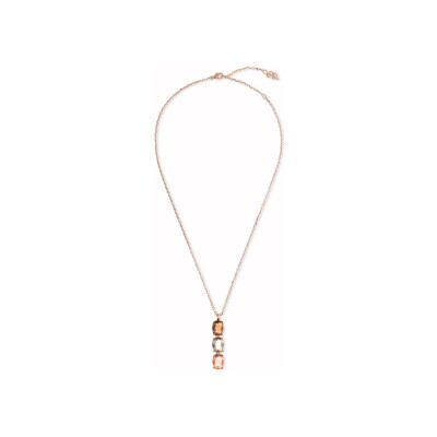 Collier Bronzallure Felicia en métal doré rose à l'or fin 18 carats et pierres de couleurs