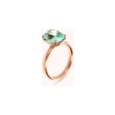 Bague Bronzallure Felicia en métal doré rose à l'or fin 18 carats et pierres de couleurs, taille 56