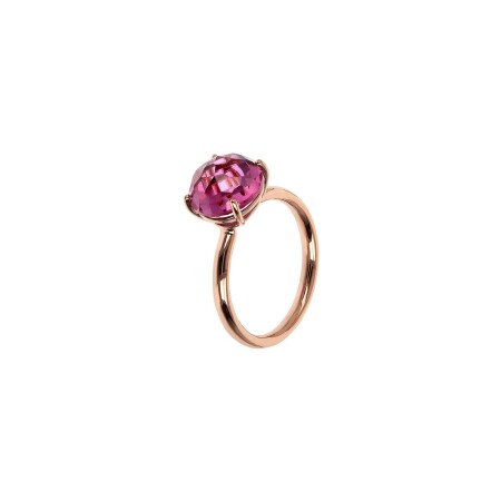 Bague Bronzallure Felicia en métal doré rose à l'or fin 18 carats et pierres de couleurs, taille 54