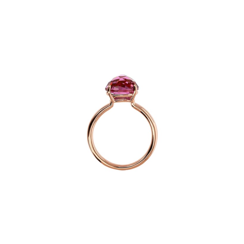 Bague Bronzallure Cocktail en métal doré rose à l'or fin 18 carats et pierre "prisma gem"