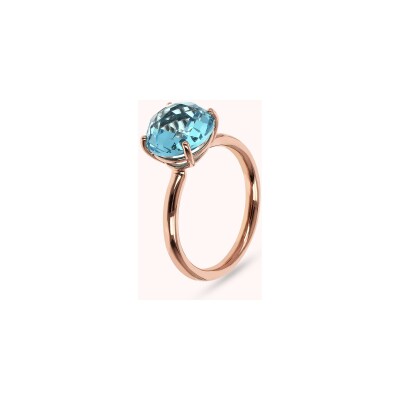 Bague Bronzallure Felicia en métal doré rose à l'or fin 18 carats et pierres de couleurs, taille 58