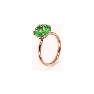 Bague Bronzallure Felicia en métal doré rose à l'or fin 18 carats et pierres de couleurs, taille 60