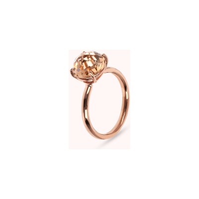 Bague Bronzallure Felicia en métal doré rose à l'or fin 18 carats et pierres de couleurs, taille 54