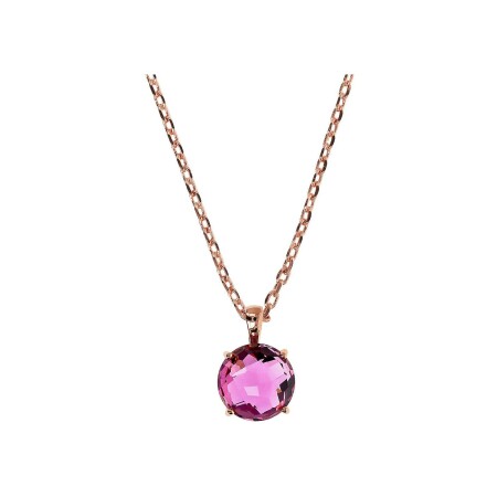 Collier Bronzallure Felicia en métal doré rose à l'or fin 18 carats et pierres de couleurs