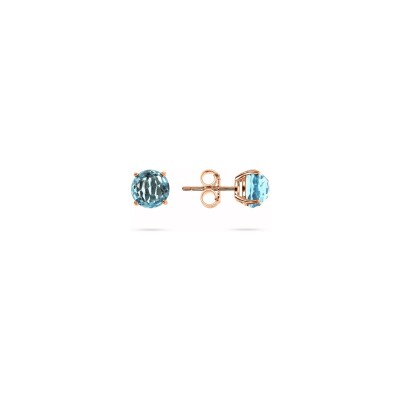 Boucles d'oreilles Bronzallure Felicia en métal doré rose à l'or fin 18 carats et pierres de couleurs