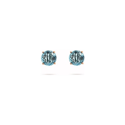 Boucles d'oreilles Bronzallure Felicia en métal doré rose à l'or fin 18 carats et pierres de couleurs