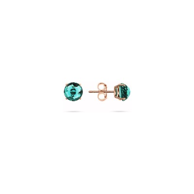 Boucles d'oreilles Bronzallure Felicia en métal doré rose à l'or fin 18 carats et pierres de couleurs