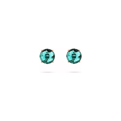 Boucles d'oreilles Bronzallure Felicia en métal doré rose à l'or fin 18 carats et pierres de couleurs