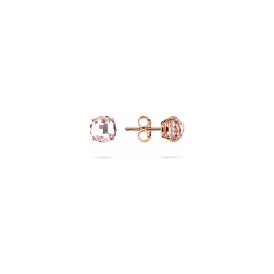 Boucles d'oreilles Bronzallure Felicia en métal doré rose à l'or fin 18 carats et pierres de couleurs