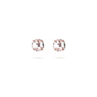 Boucles d'oreilles Bronzallure Felicia en métal doré rose à l'or fin 18 carats et pierres de couleurs