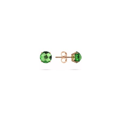 Boucles d'oreilles Bronzallure Felicia en métal doré rose à l'or fin 18 carats et pierres de couleurs