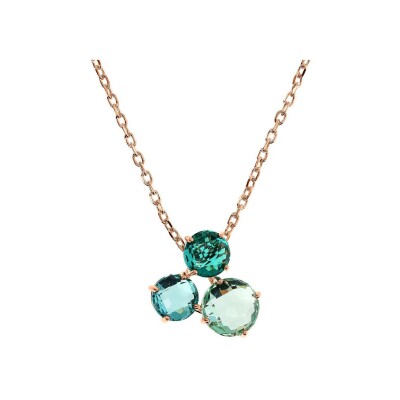 Collier Bronzallure Felicia en métal doré rose à l'or fin 18 carats et pierres de couleurs